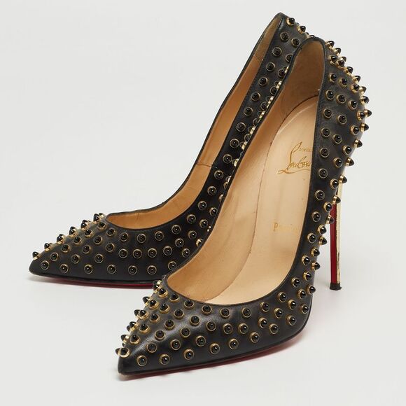 Christian Louboutin Black Studded Leather So Kate Pumps Size 41 - Picture 2 of 4